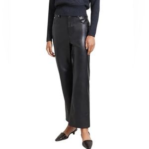 NEW Modern Citizen Black Vegan Leather Straight Leg Pants in Size Large.